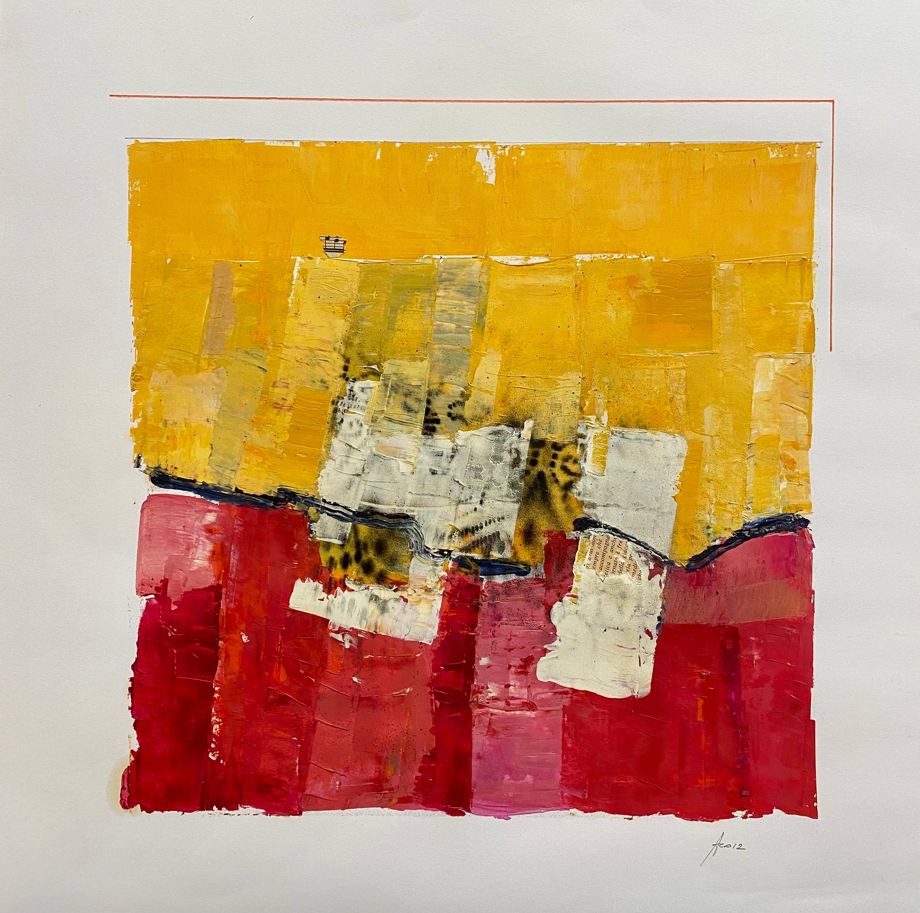 "Chromatic Explosion n. 10" by Corrado Ferrante, original, mixed media on paper