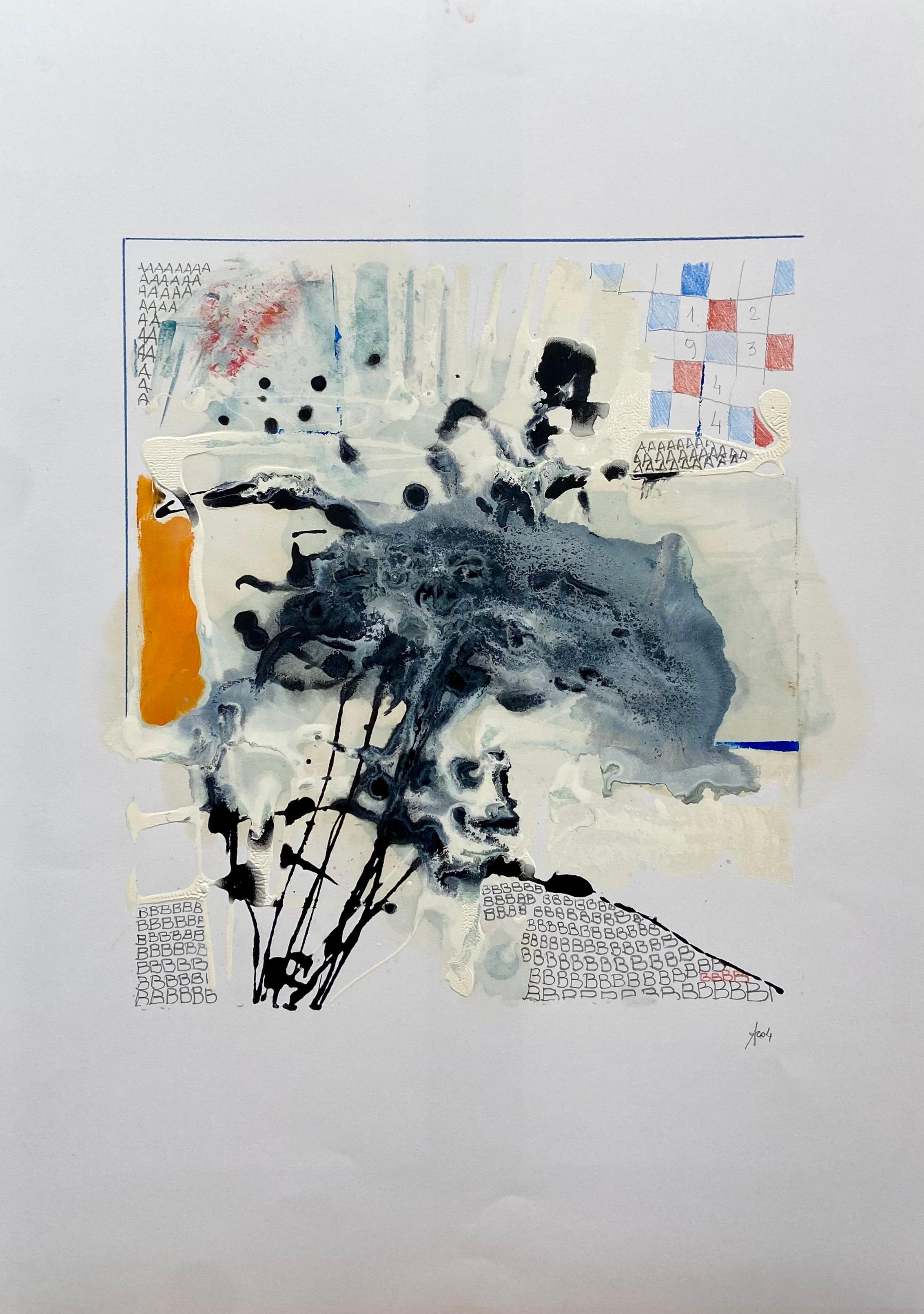 "Esplosione cromatica n. 4" di Corrado Ferrante, originale, tecnica mista su carta