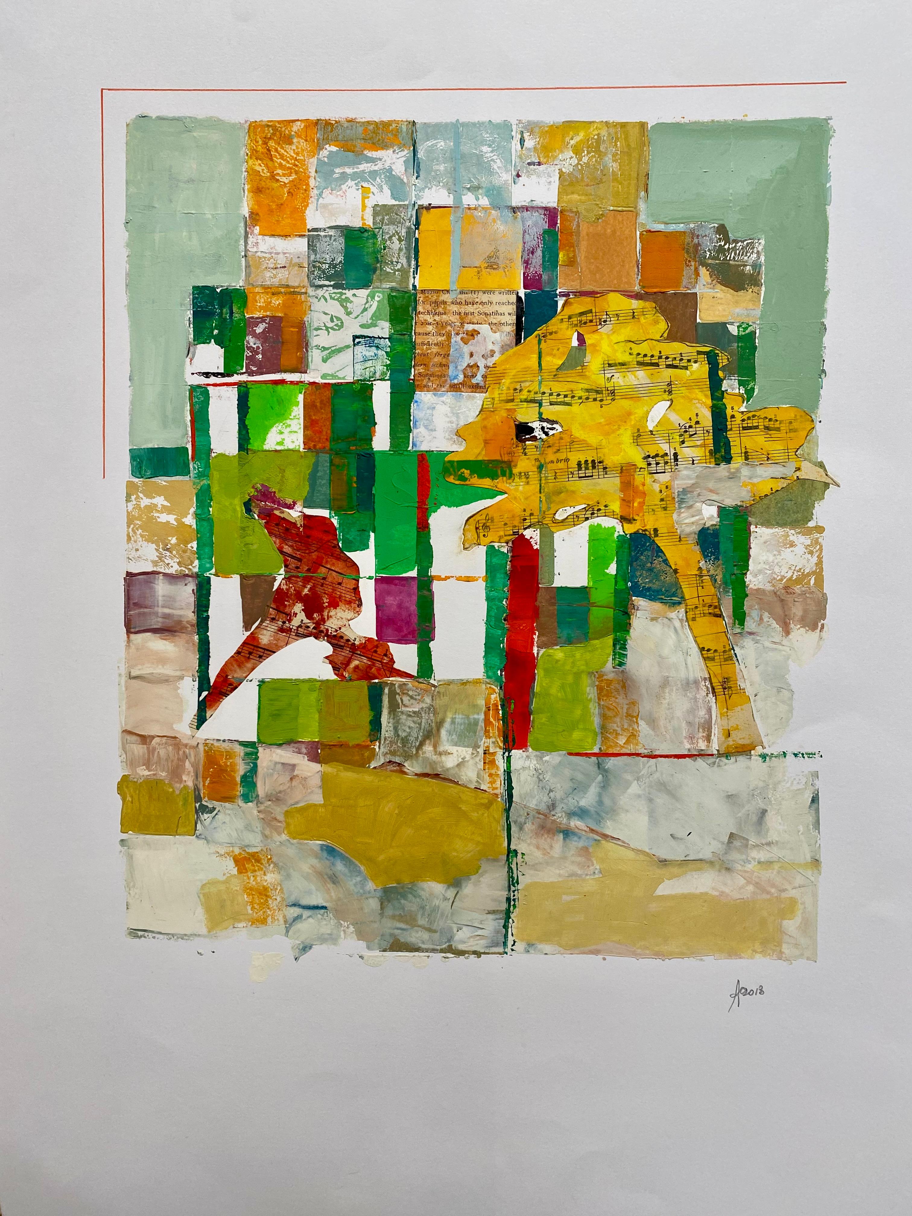 "Chromatic Explosion n. 5" by Corrado Ferrante, original, mixed media on paper