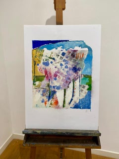 "Chromatic Explosion n. 7" by Corrado Ferrante, original, mixed media on paper