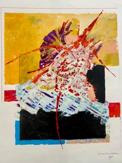 "Chromatic Explosion n. 8" by Corrado Ferrante, original, mixed media on paper