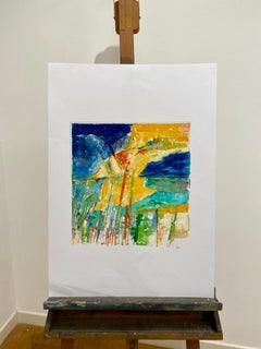 "Chromatic Explosion n. 9" by Corrado Ferrante, original, mixed media on paper