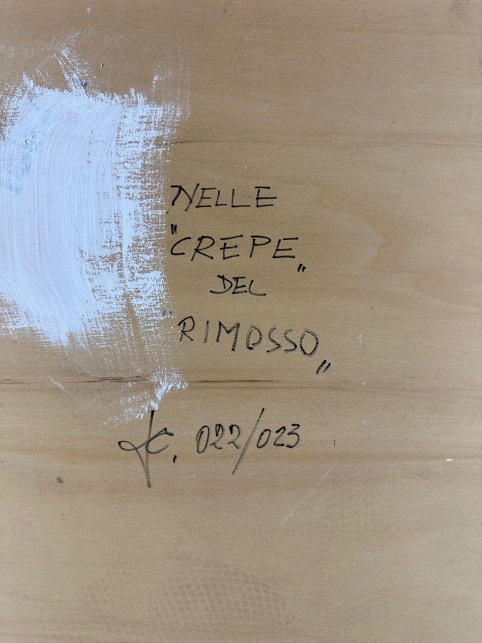 Nelle Crepe del Rimosso - Abstract Painting Grigio di Corrado Ferrante