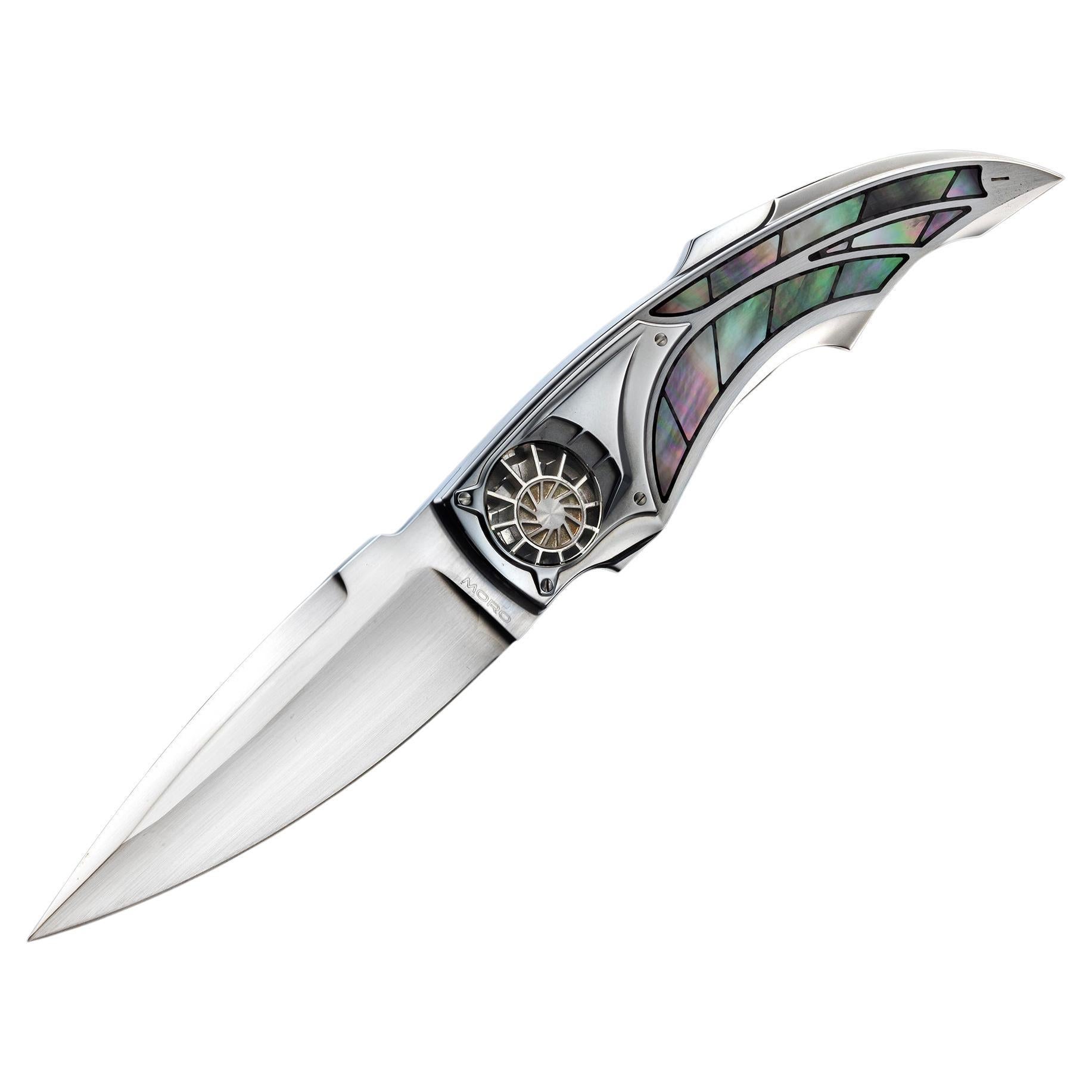 Michael Walker, DLock Folder Knife with 22K Gold Inlays at 1stDibs