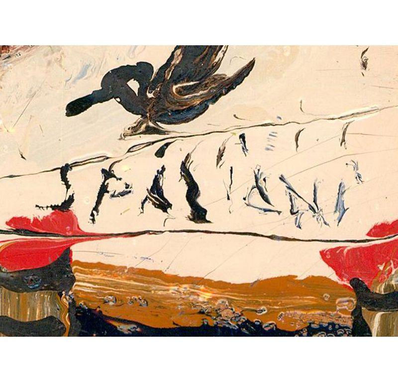 Corrado Spaziani (1921-1986) - Olio del 1977, Città rossa 1