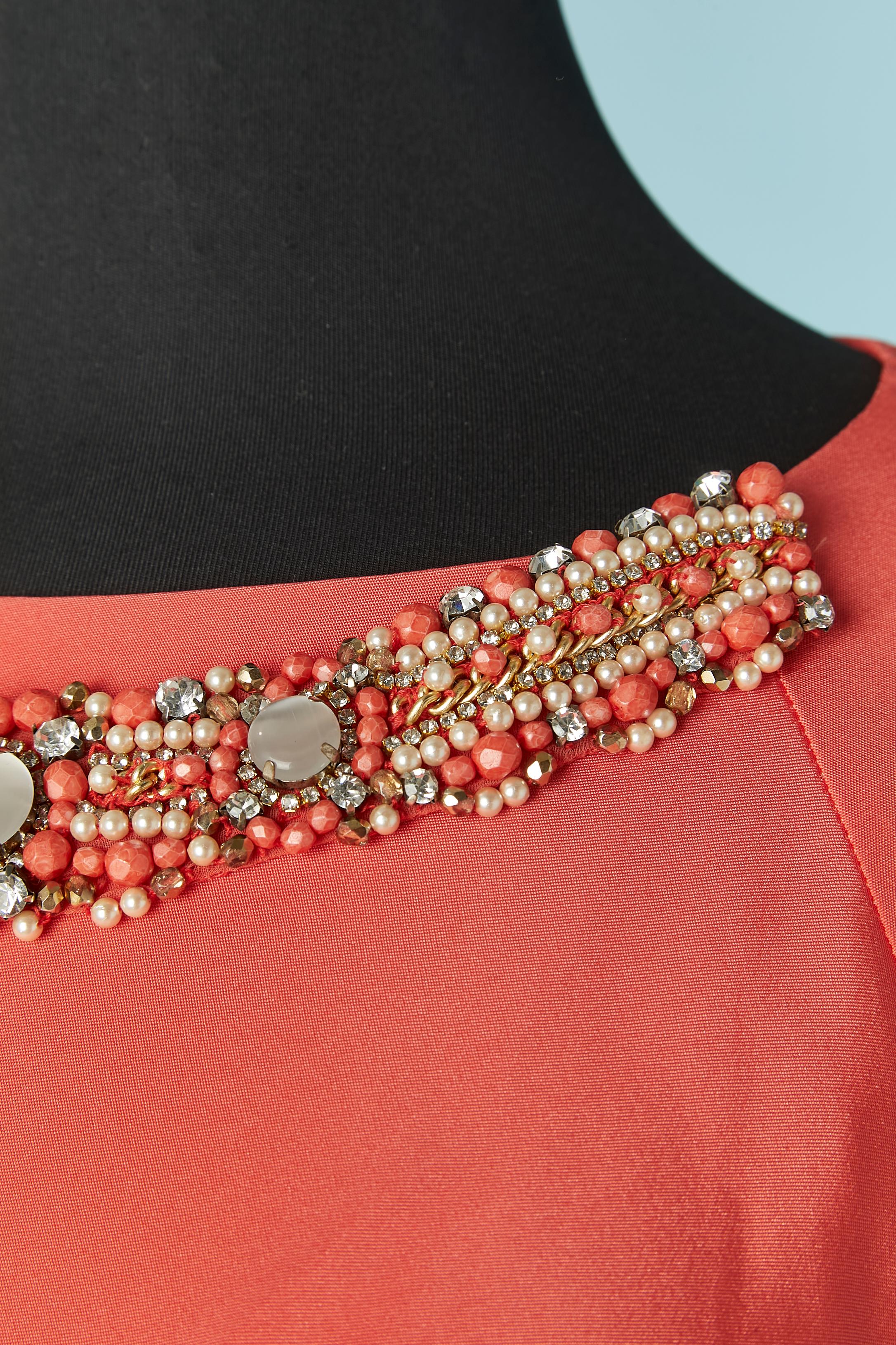Robe de cocktail en corail avec encolure en strass BLUMARINE Pour femmes en vente