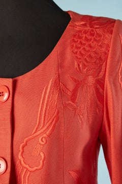 Corral linen skirt suit with tone on tone thread embroideries Gianfranco Ferré