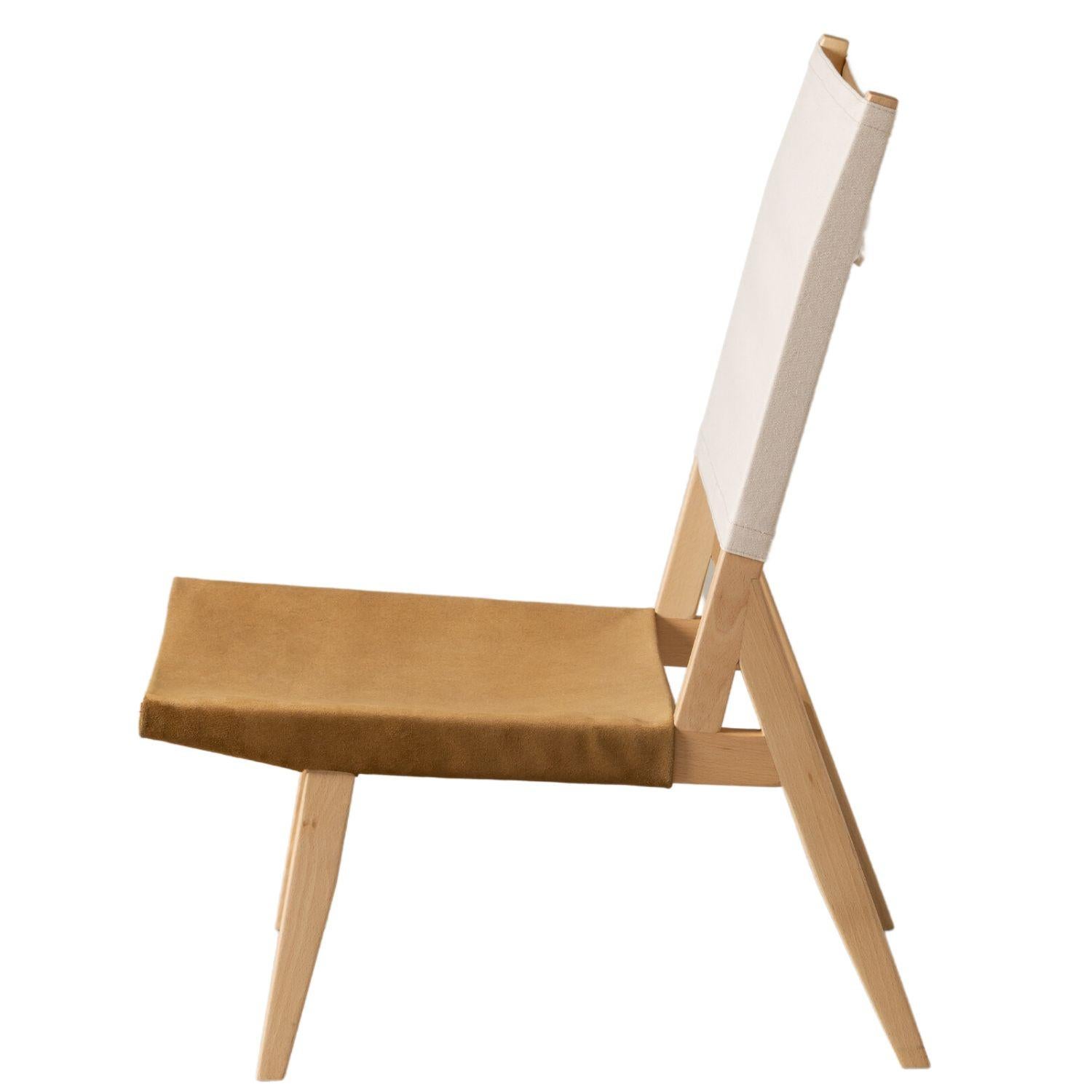 Correa & Milá 'Barceloneta' Outdoor Chair in Leather and Canvas for Santa & Cole For Sale 1