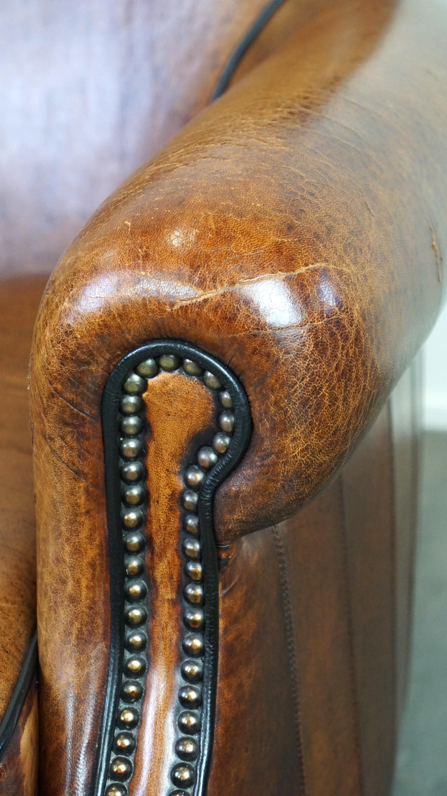 Fauteuil/fauteuil en cuir de mouton Correct et confortable avec une belle finition en vente 3