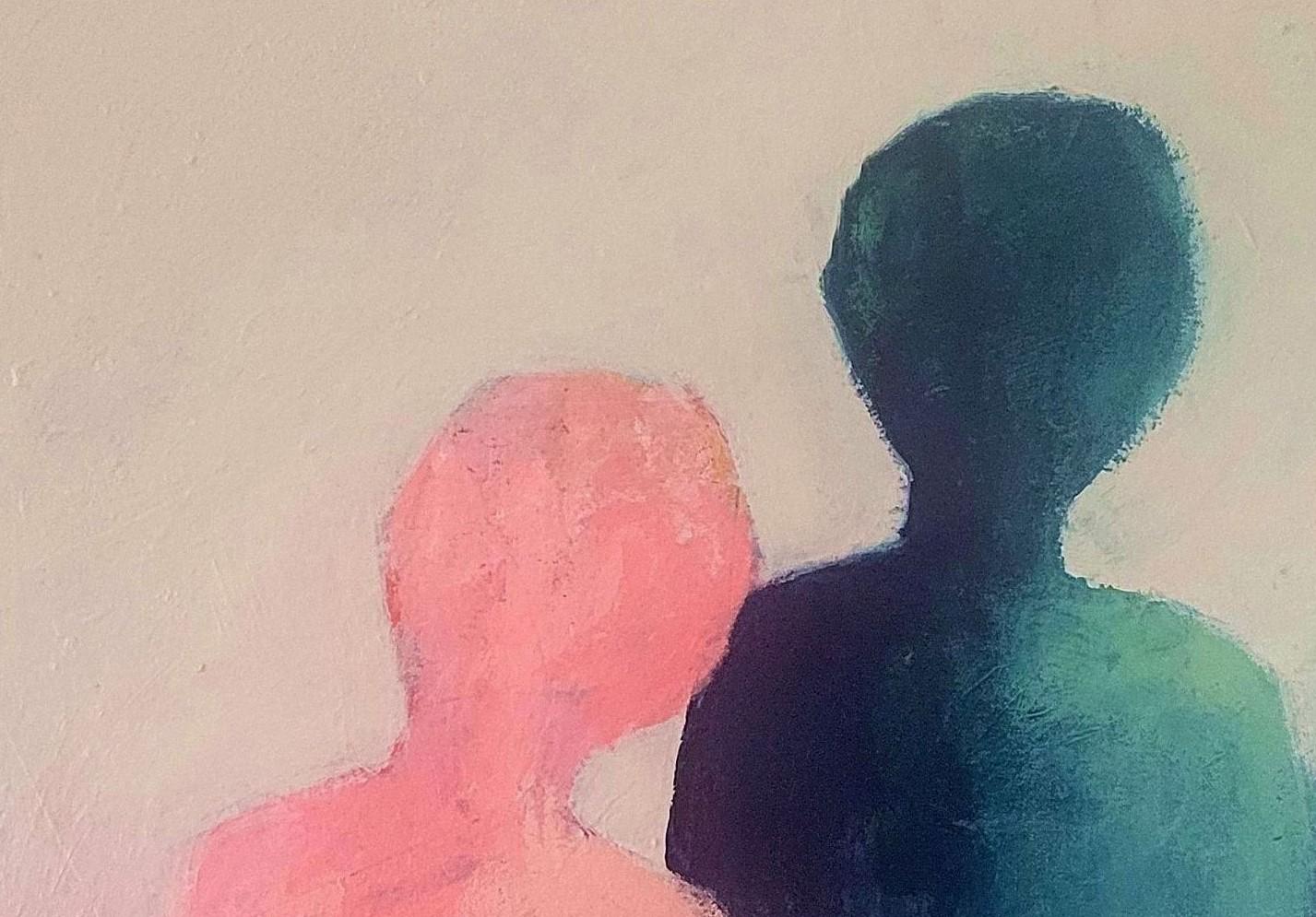 Kühnes Auftreten (Beige), Figurative Painting, von Corrina Rothwell