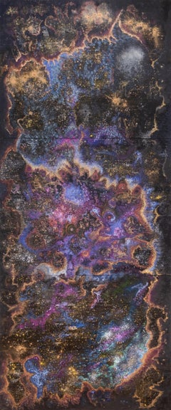 «Ofelia»: pintura de un paisaje cósmico a gran escala, espacio, celestial, colorido