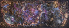 «Ofelia»: pintura de un paisaje cósmico a gran escala, espacio, celestial, colorido