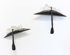 "Amoureux, Faery Boat I & II" - wall sculpture - boats - quartz - Nevelson