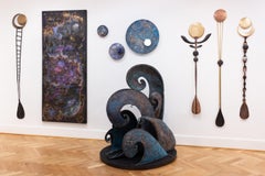 "Eclipse" - wall sculpture, metal, ladder, moon