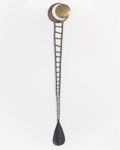 "Eclipse" - wall sculpture, metal, ladder, moon