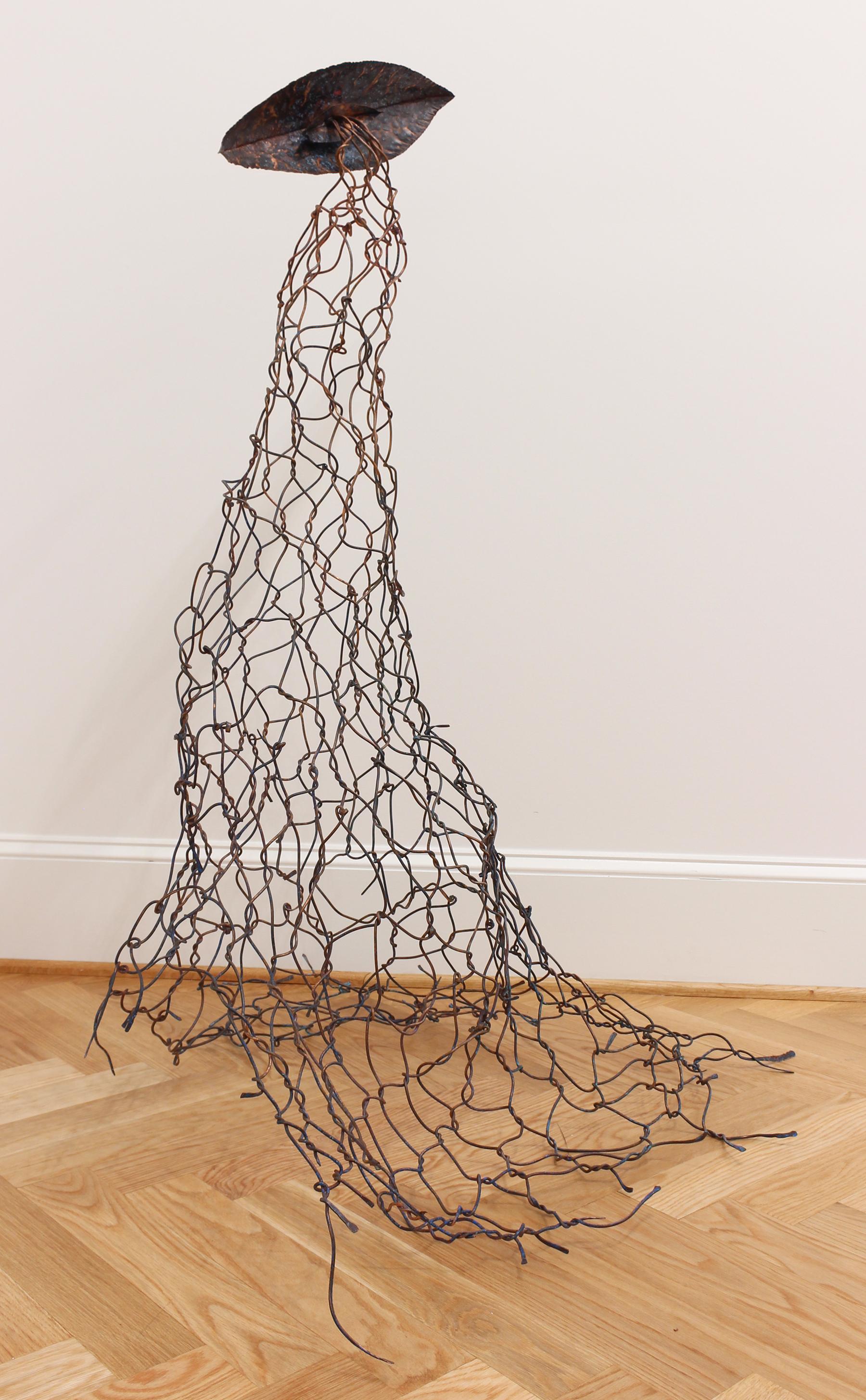 Corrina Sephora Abstract Sculpture - "Femme, Casting the Net into the Future" feminist sculpture, nautical - Bontecou
