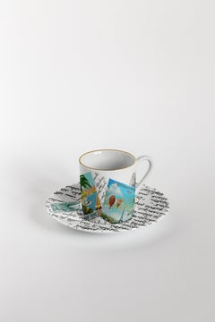 Corrispondenze, Six Contemporary Decorated Coffee Cups with Plates