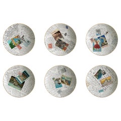 Corrispondenze, Six Contemporary Decorated Porcelain Soup Plates