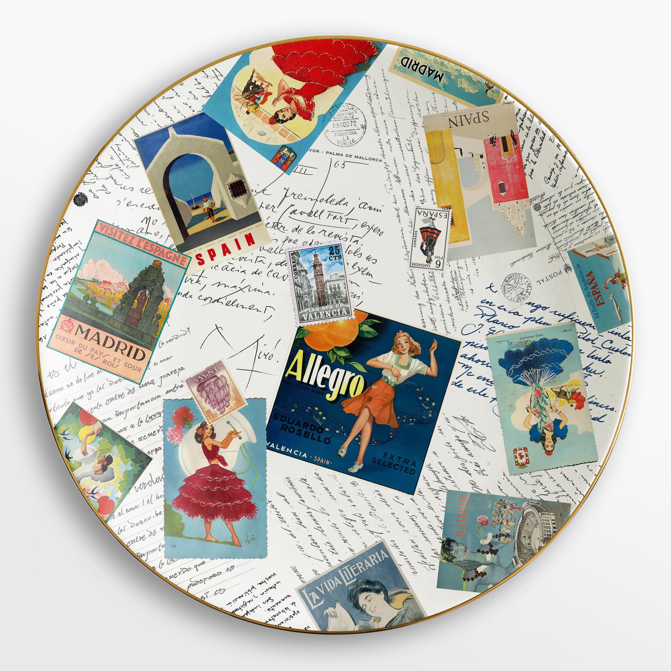 Corrispondenze, Six Contemporary Porcelain Platters with Decorative Design For Sale 1