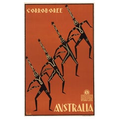 "Corroboree" Australia Cartel Vintage Original de Sellheim, 1934