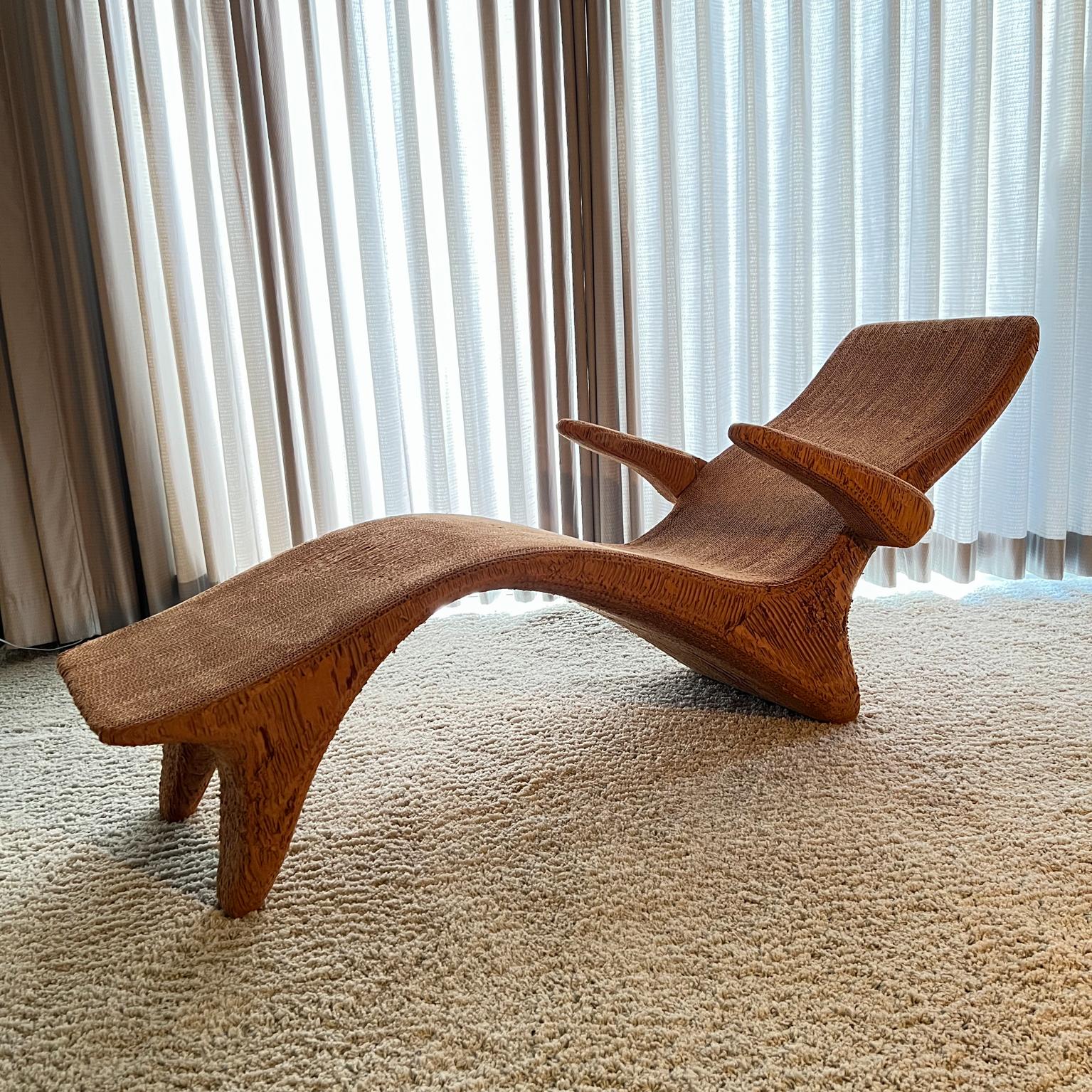 Wood  1970s Chaise Lounge LA Art Chair Style of Frank Gehry  For Sale