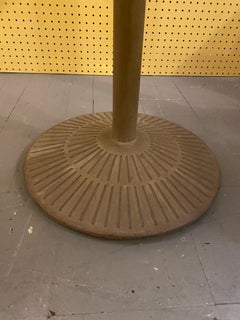 Corrugated Cerused Oak Top on a Rust Color Steel Base Side Table
