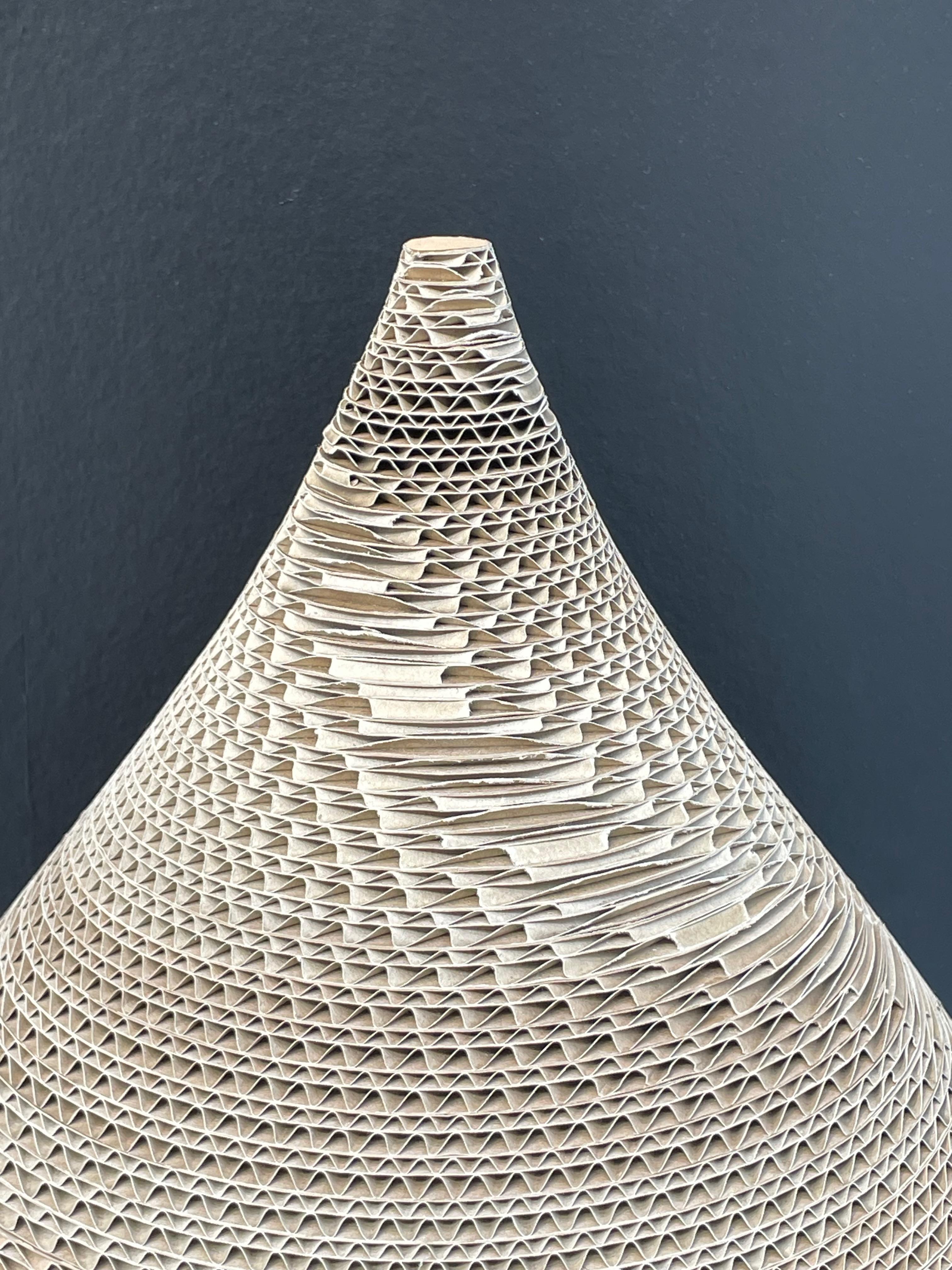 French Corrugated Paper Vase Sculpture, France, Contemporary