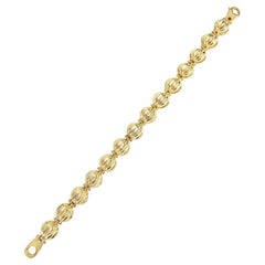 Gewelltes poliertes Halbkugel-Armband 14k Gelbgold