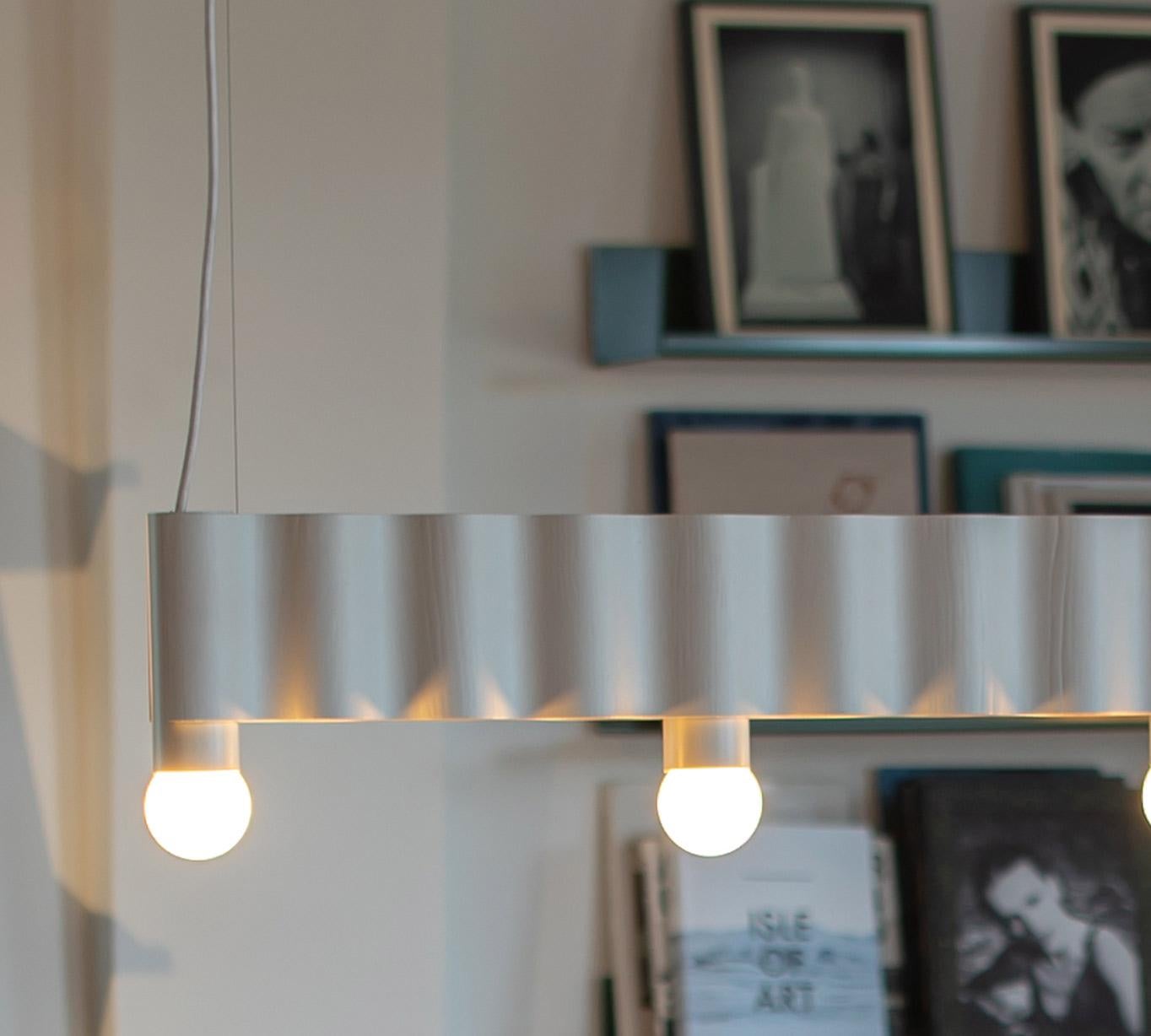 English Corrugation Lights Linear Light, Long by Theodora Alfredsdottir For Sale