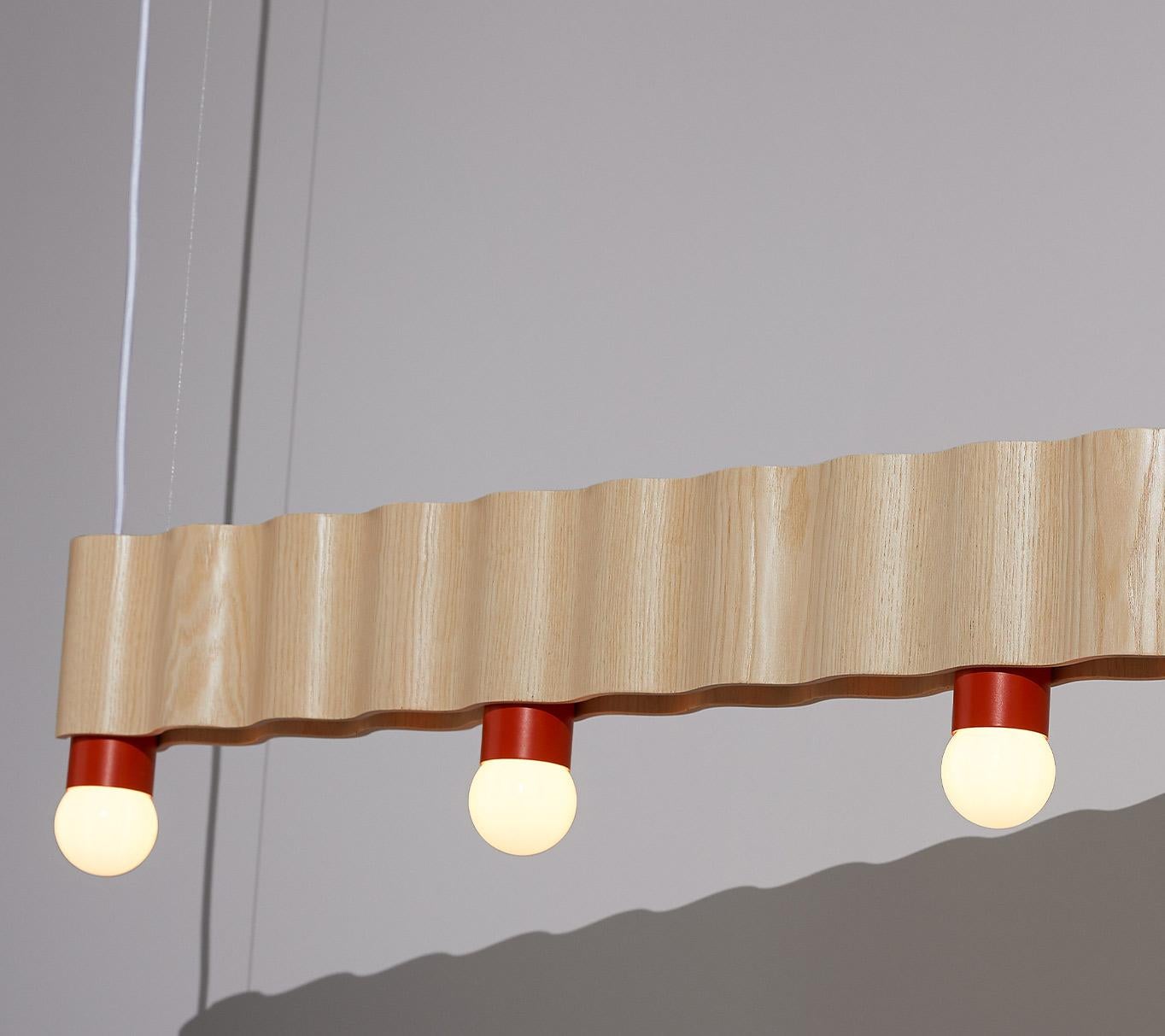 Modern Corrugation Lights Textured Linear Light, Long by Theodora Alfredsdottir