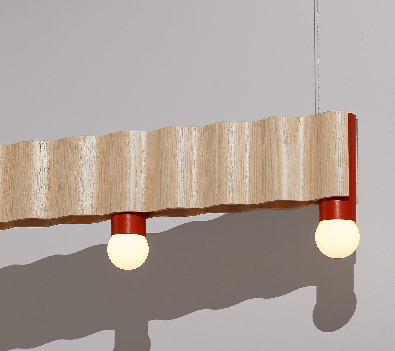 English Corrugation Lights Textured Linear Light, Long by Theodora Alfredsdottir