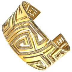 Corrupt Design Large Diamond Gold Cuff Bracelet