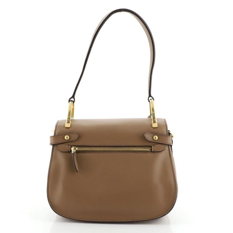 Brown Corsaire Convertible Shoulder Bag Leather Small