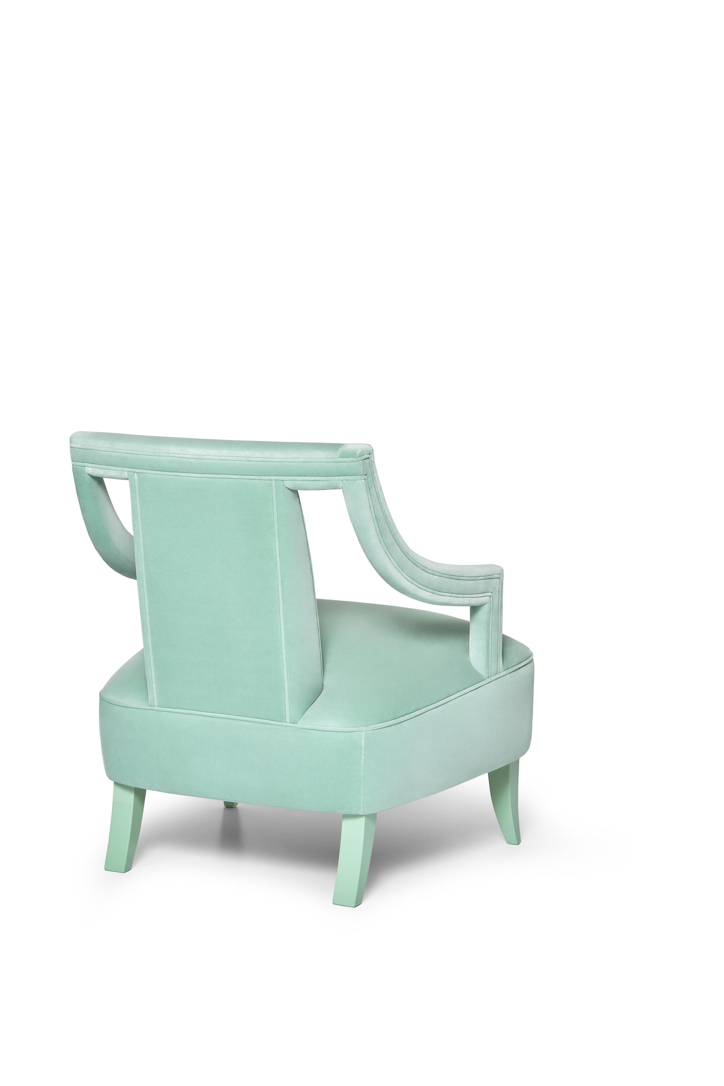 Sillón Corset by Munna
Dimensiones: P 78 x An 80 x Al 85 cm. SH: 45 cm.
Materiales: Madera, espuma y tapicería.
Acabado: Terciopelo de algodón y laca de madera.

Disponible en todos los tejidos Munna excepto en Seda salvaje. Disponible en el propio