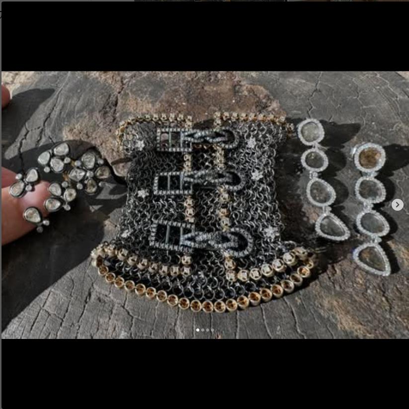 Pulsera corsé de diamantes Corte redondo en venta
