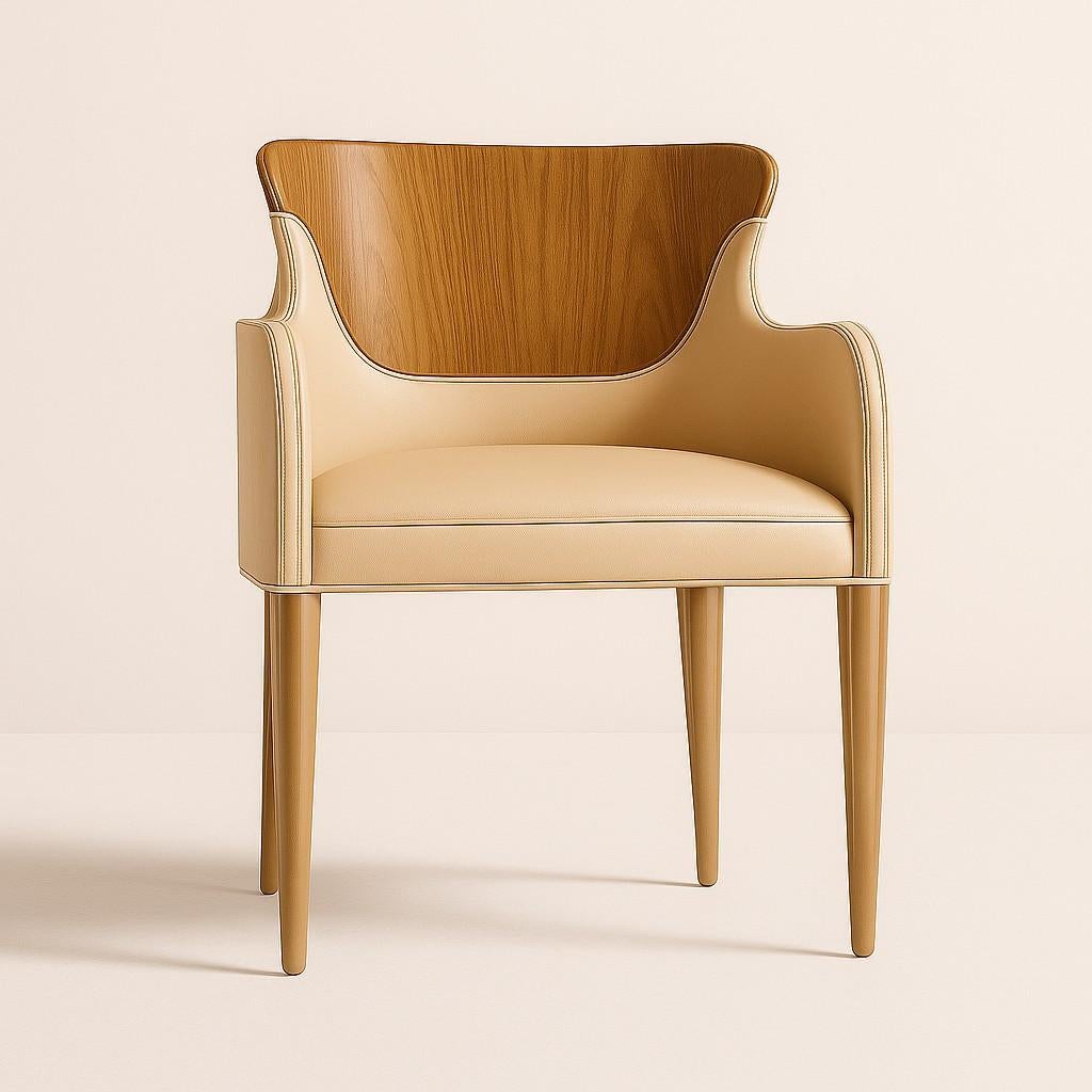 Portuguese Corset Dining Chair, Sculptural Contemporary Leather Chair with a Classic Twist For Sale