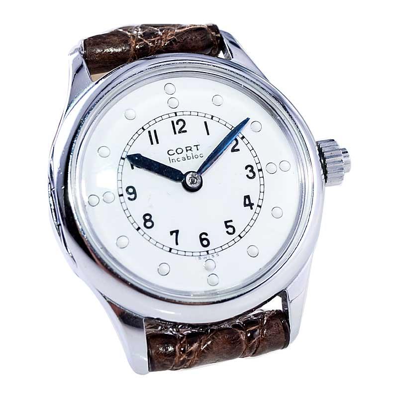 Reloj para invidentes con caja de cromo Cort y esfera de esmalte impecable 2