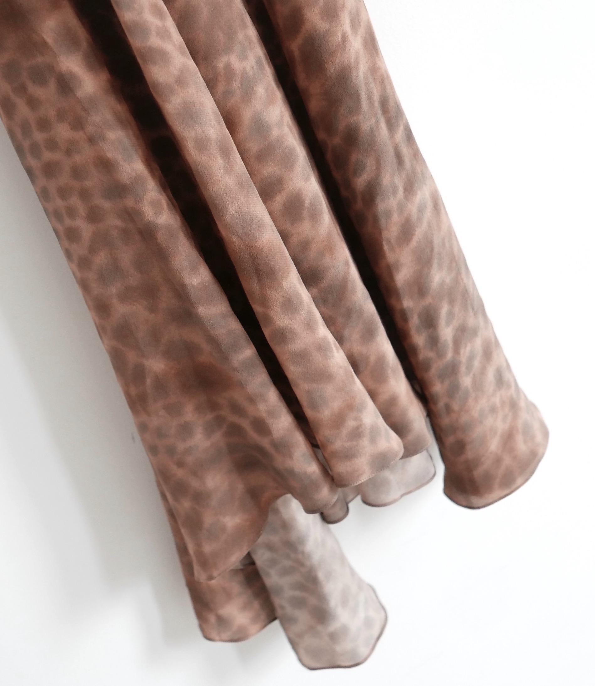 Brown Cortana Felino Animal Print Silk Maxi Dress For Sale