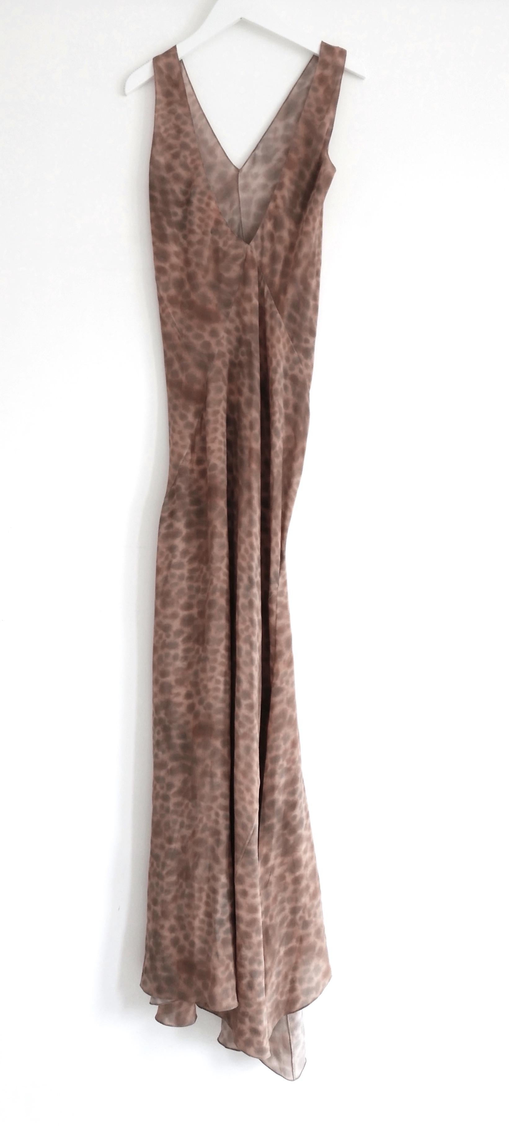 Women's Cortana Felino Animal Print Silk Maxi Dress For Sale