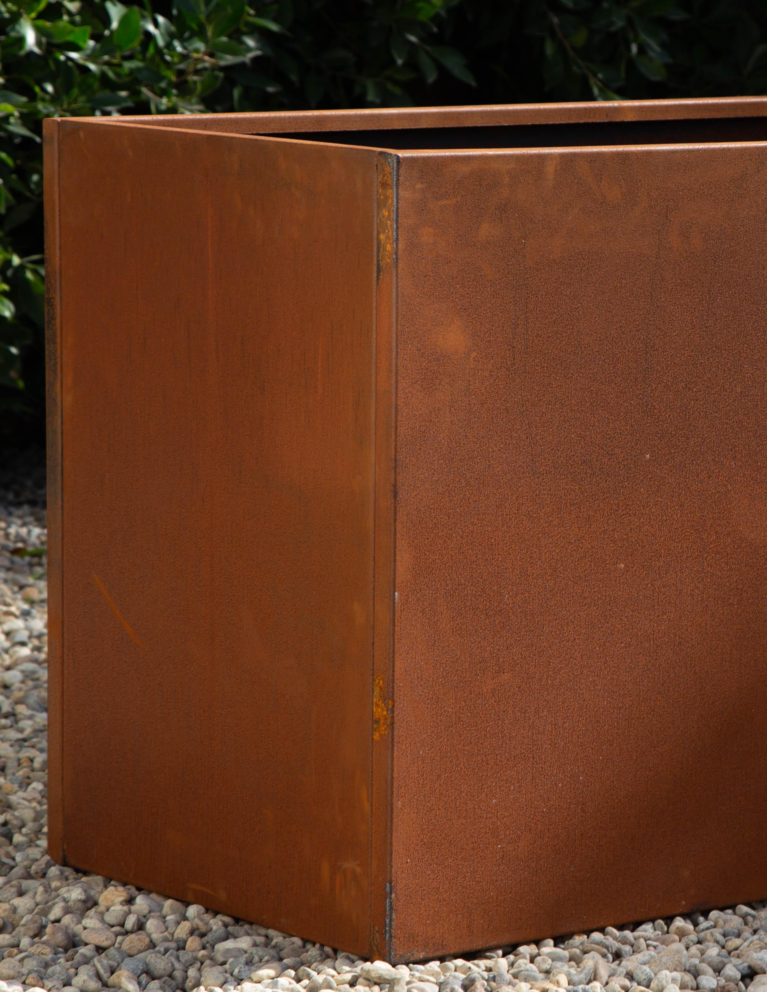 Corten Steel Planter or Edible Garden Box (8' X 3' X 2.5') In Excellent Condition For Sale In West Hollywood, CA