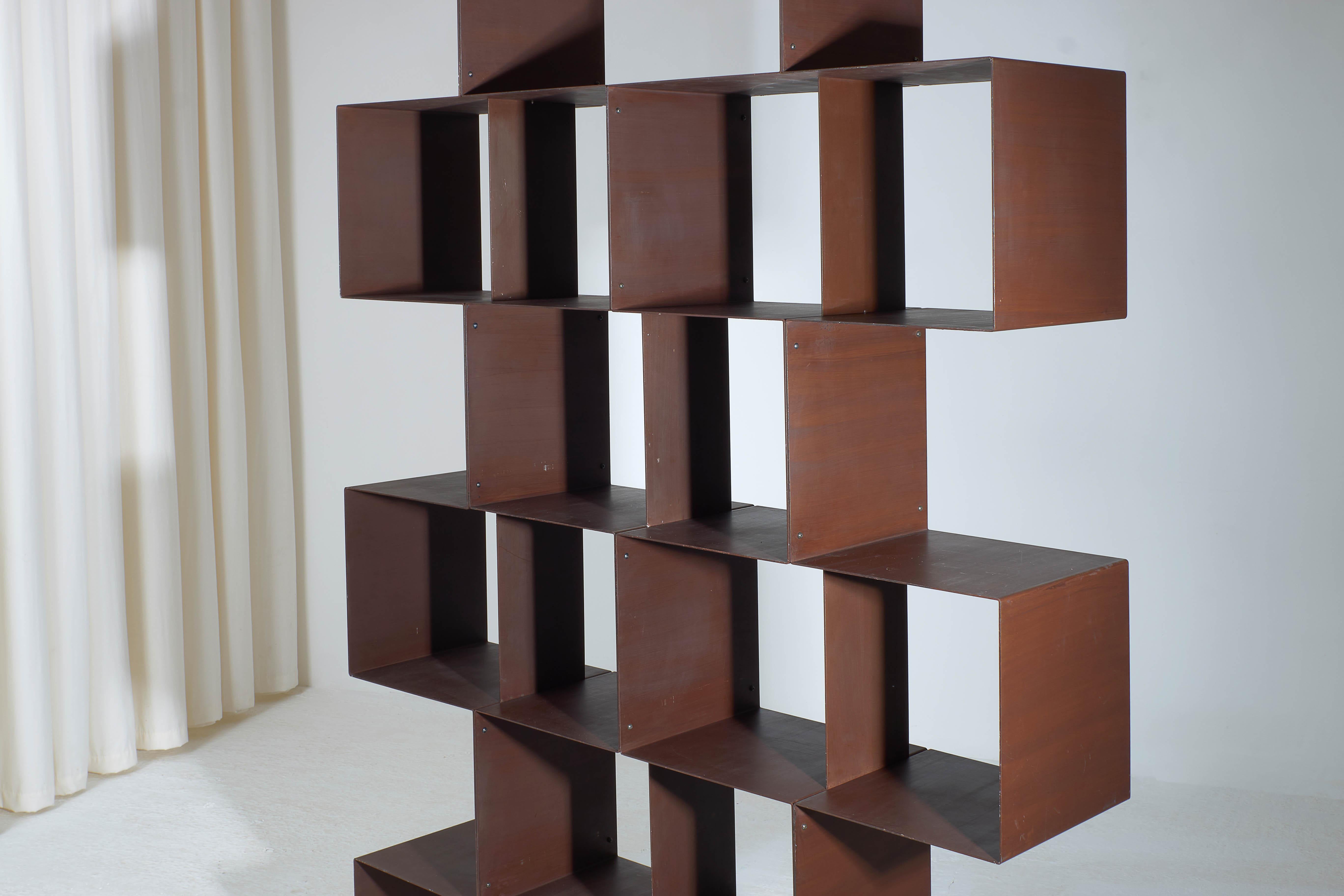 Post-Modern Corten Steel Shelving Unit Produced by Secco Sistemi for the Conran Shop