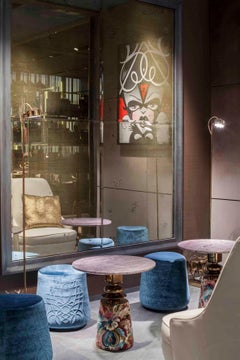 Cortes, Tavolino rotondo con piano in marmo