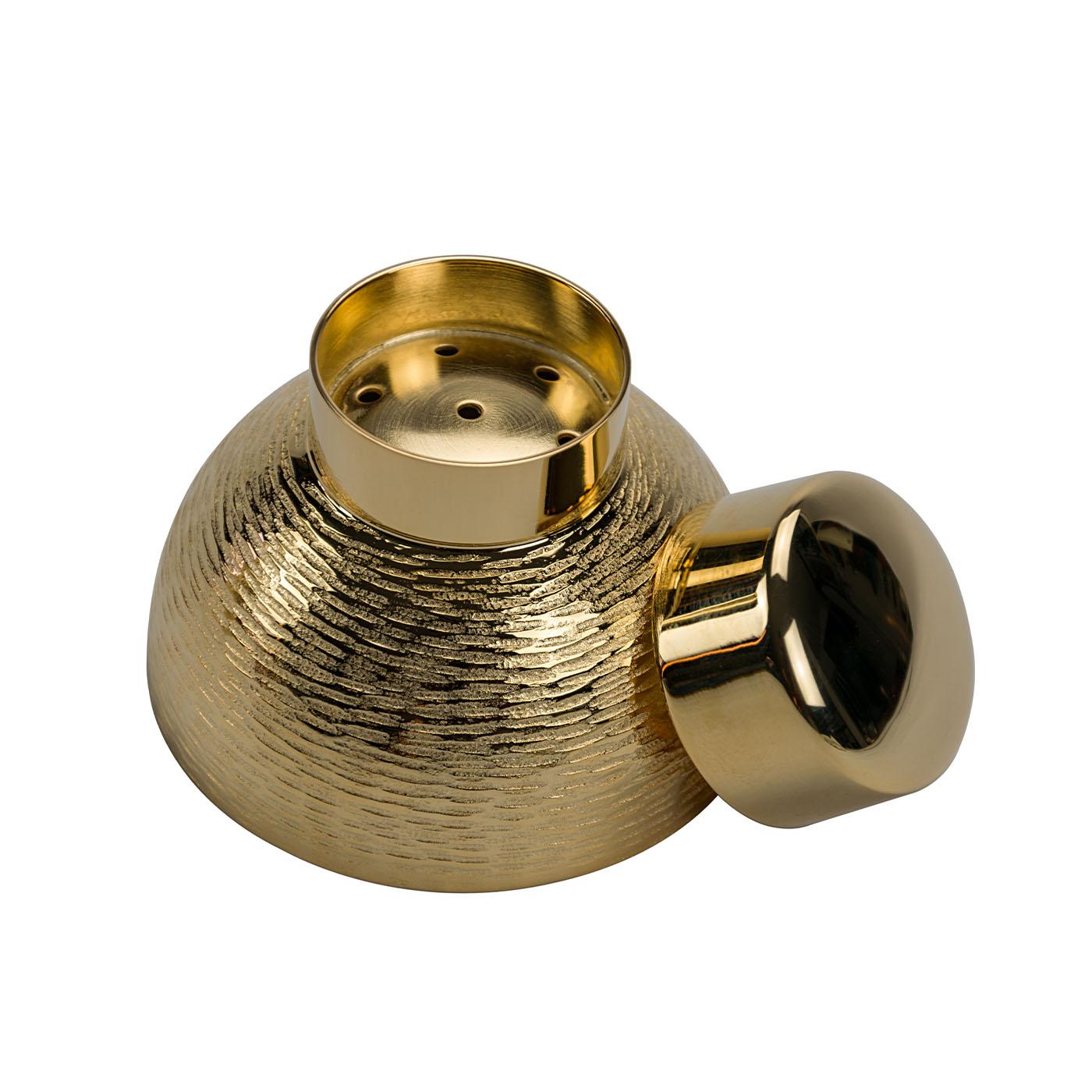 Ensemble de 2 pièces de shaker et mélangeur en laiton plaqué or texturé Cortex de Zanetto Neuf - En vente à Milan, IT