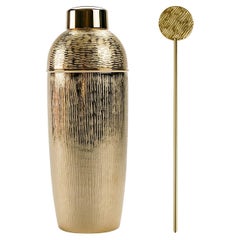 Juego de 2 piezas de coctelera y mezclador de latón dorado de Zanetto
