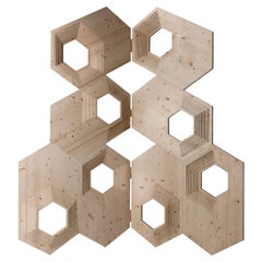 Sculpture décorative « Cortina Screen 2 » en bois de sapin, par Sebastiano Bottos