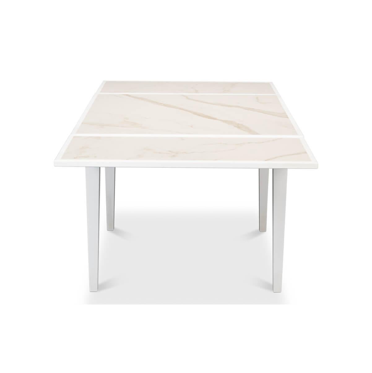 Européen Table italienne Cortina White Draw Leaf Table en vente