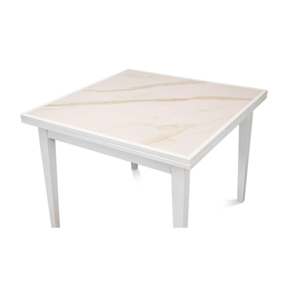 Cortina White Italian Draw Leaf Table In New Condition For Sale In Westwood, NJ