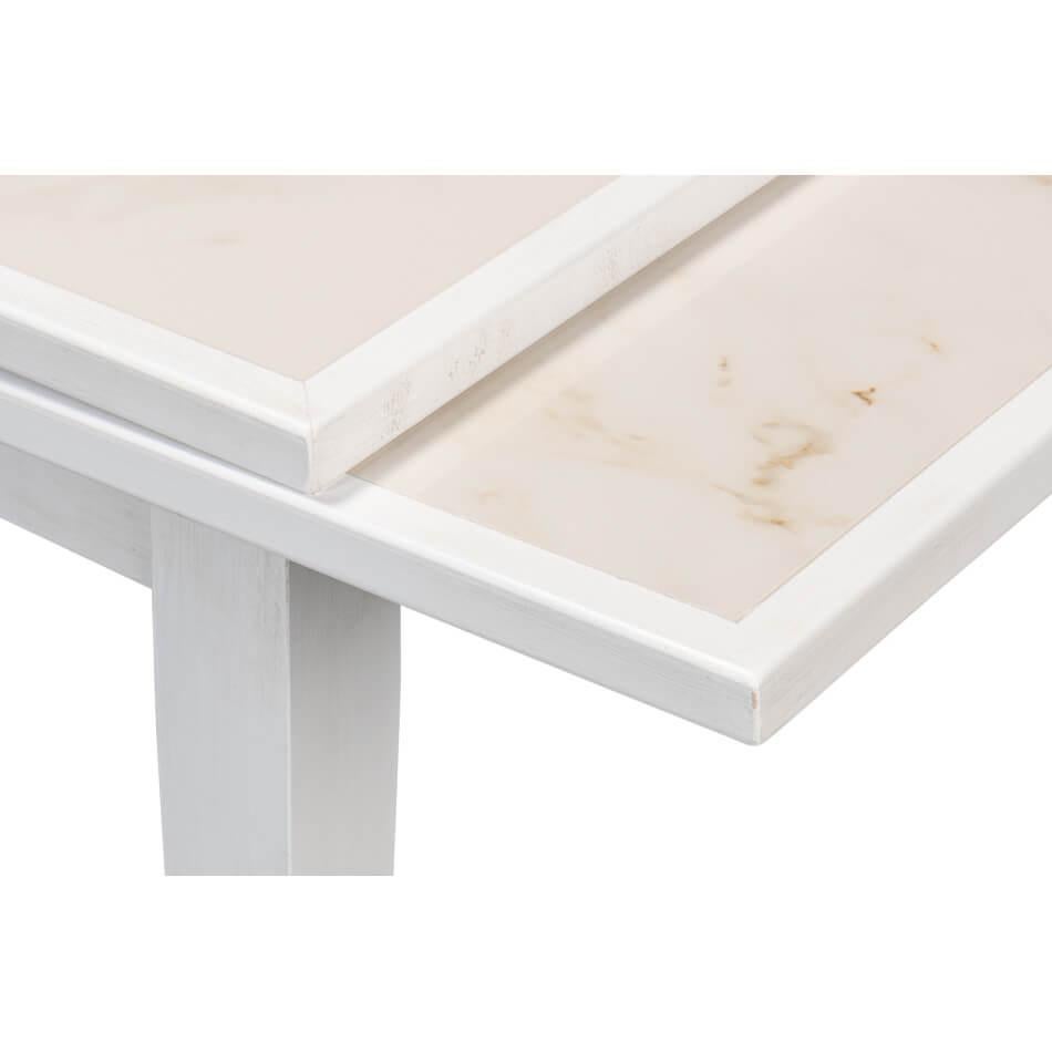 Porcelain Cortina White Italian Draw Leaf Table For Sale