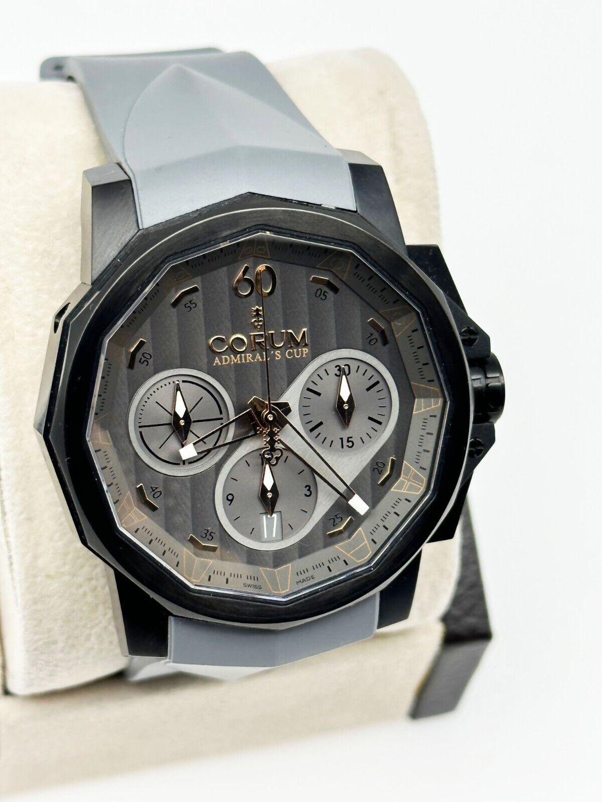 Corum 01.0007 Admirals Cup Schwarzer Edelstahl PVD Chronograph Automatikschachtel im Angebot 1