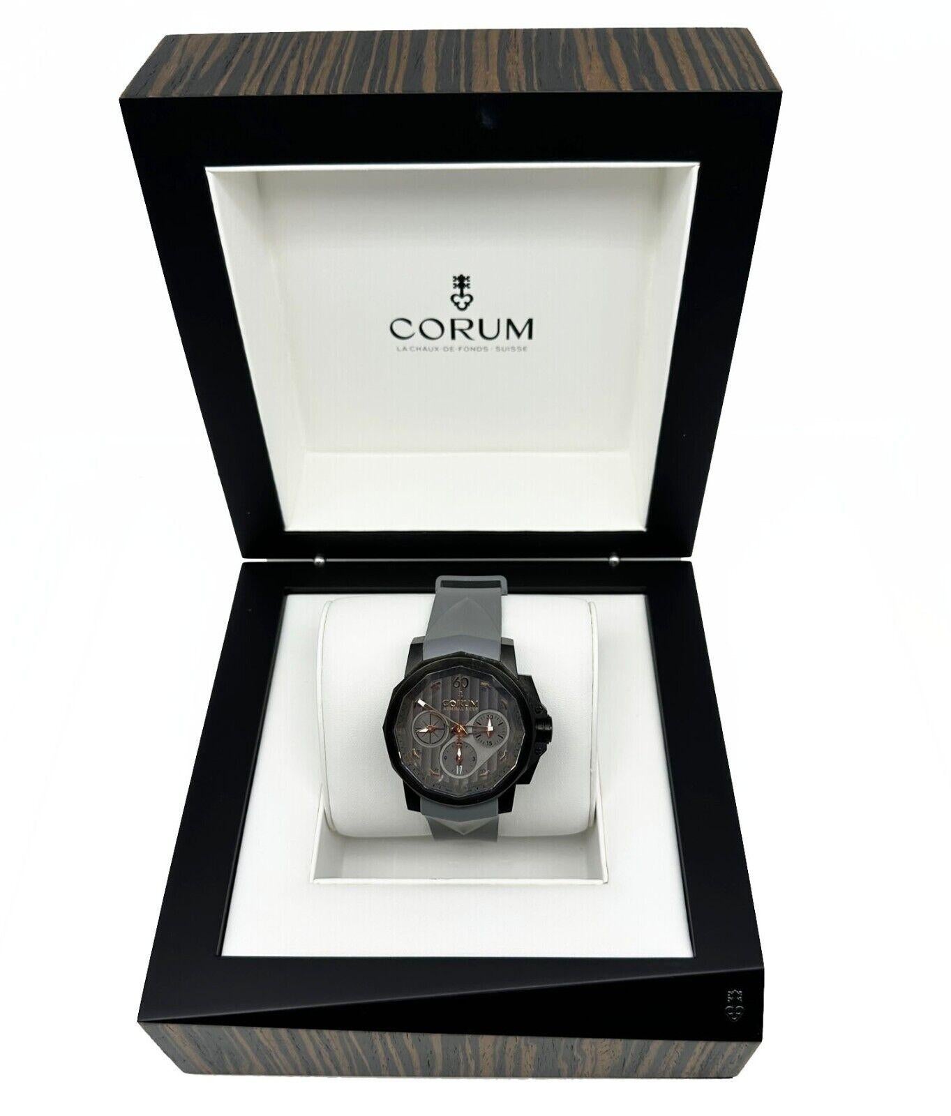 Corum 01.0007 Admirals Cup Black Stainless PVD Chronograph Automatic Box For Sale 1